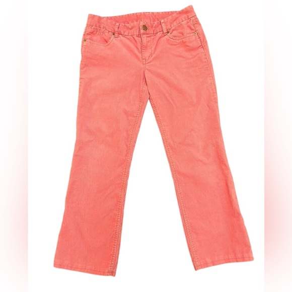 J. Crew At the Waist Boot Cut Favorite Fit Corduroy Pants in Coral in Size 6S - Picture 1 of 7